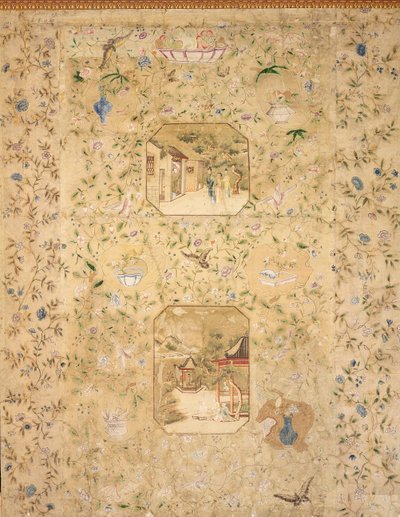 (detail) wallpaper depicting various Chinese scenes by English School